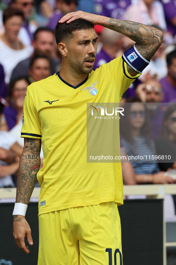 Mattia Zaccagni of SS Lazio during  the Italian Serie A football match between ACF Fiorentina and SS Lazio ,on September 22 , 2024 at the Ar...