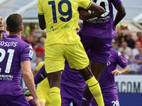 Moise Kean of ACF Fiorentina and Boulaye Dia of SS Lazio ,battle for the ball during the Italian Serie A football match between ACF Fiorenti...