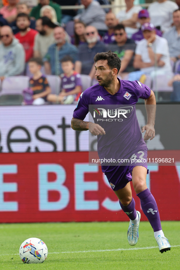 Danilo Cataldi of ACF Fiorentina controls the ball during the Italian Serie A football match between ACF Fiorentina and SS Lazio ,on Septemb...