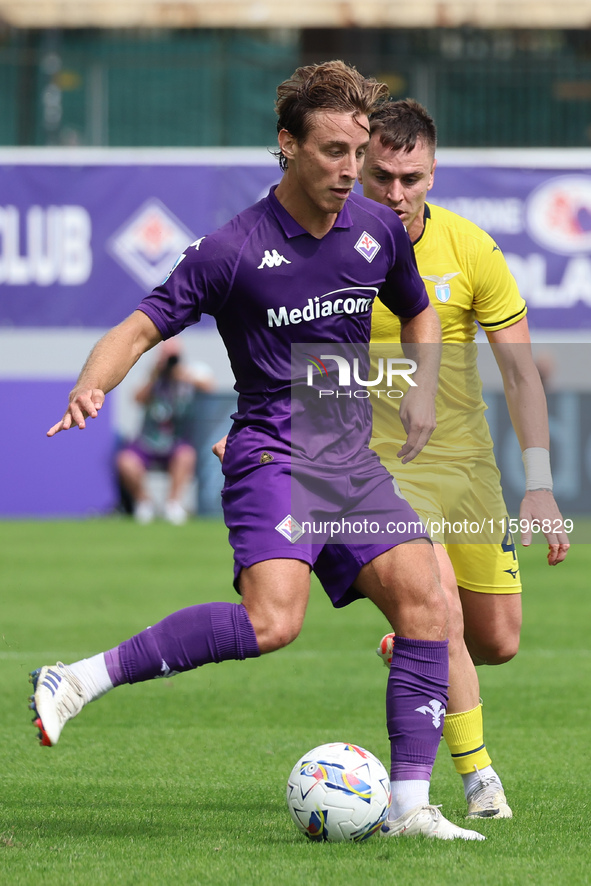 Edoardo Bove of ACF Fiorentina controls the ball during the Italian Serie A football match between ACF Fiorentina and SS Lazio ,on September...