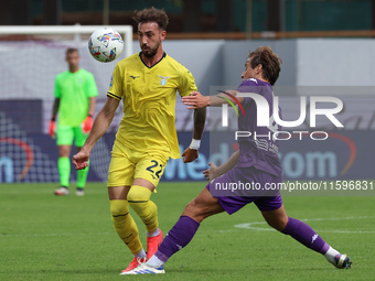 Edoardo Bove of ACF Fiorentina and Gaetano Castrovilli of SS Lazio ,battle for the ball during the Italian Serie A football match between AC...