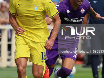 Gustav Isaksen of SS Lazio controls the ball during  the Italian Serie A football match between ACF Fiorentina and SS Lazio ,on September 22...