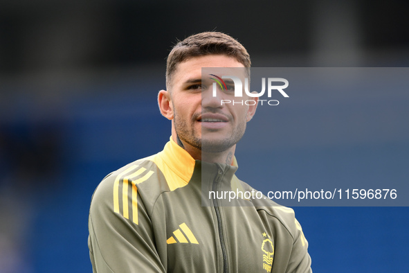 Morato of Nottingham Forest during the Premier League match between Brighton and Hove Albion and Nottingham Forest at the American Express C...