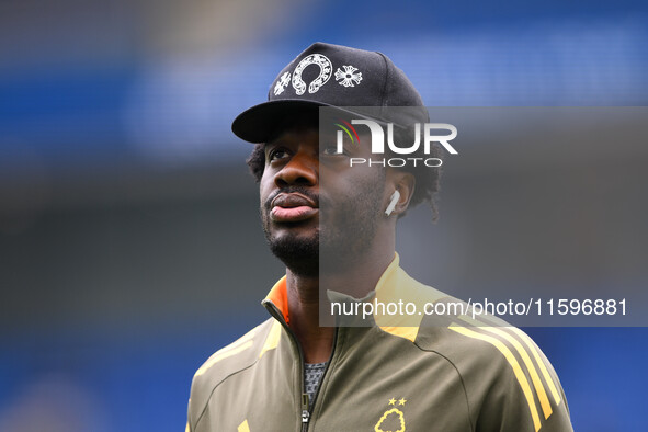 Ola Aina of Nottingham Forest during the Premier League match between Brighton and Hove Albion and Nottingham Forest at the American Express...