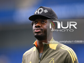 Ola Aina of Nottingham Forest during the Premier League match between Brighton and Hove Albion and Nottingham Forest at the American Express...