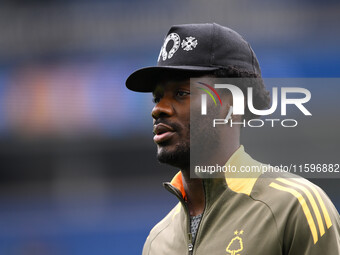 Ola Aina of Nottingham Forest during the Premier League match between Brighton and Hove Albion and Nottingham Forest at the American Express...