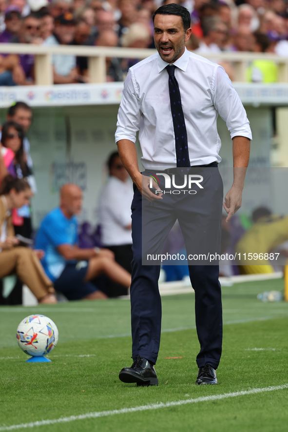 Head Coach Raffaele Palladino of ACF Fiorentina during the Italian Serie A football match between ACF Fiorentina and SS Lazio ,on September...