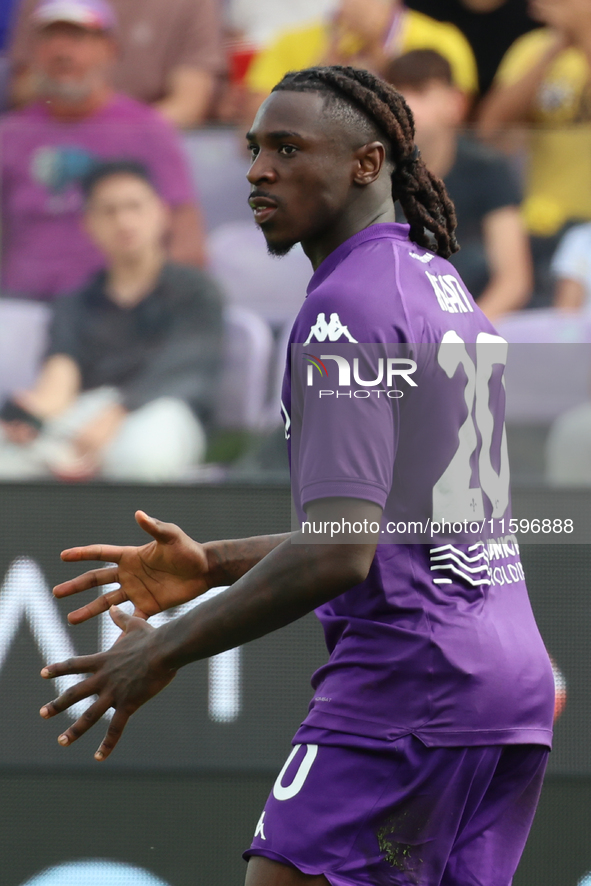 Moise Kean of ACF Fiorentina during the Italian Serie A football match between ACF Fiorentina and SS Lazio ,on September 22 , 2024 at the Ar...