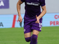 Pietro Comuzzo of ACF Fiorentina controls the ball during the Italian Serie A football match between ACF Fiorentina and SS Lazio ,on Septemb...