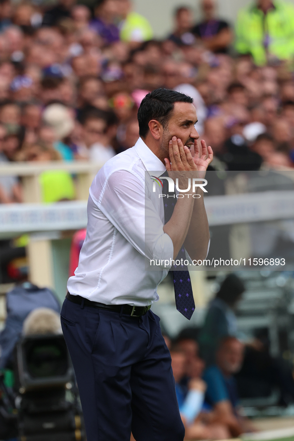 Head Coach Raffaele Palladino of ACF Fiorentina looks on during the Italian Serie A football match between ACF Fiorentina and SS Lazio ,on S...