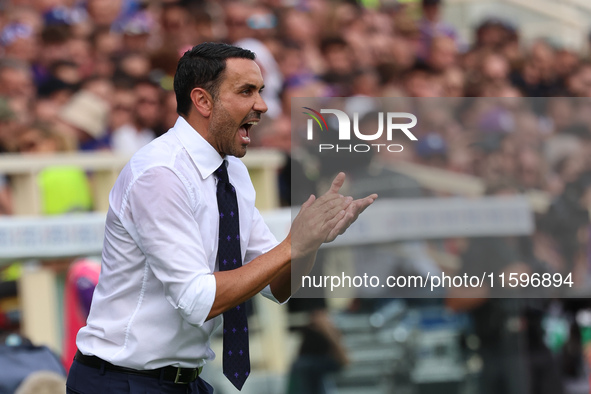 Head Coach Raffaele Palladino of ACF Fiorentina looks on during the Italian Serie A football match between ACF Fiorentina and SS Lazio ,on S...