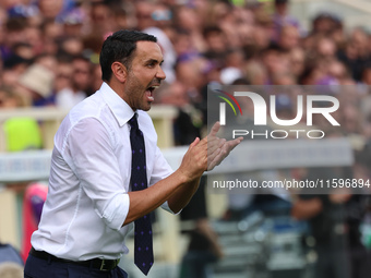 Head Coach Raffaele Palladino of ACF Fiorentina looks on during the Italian Serie A football match between ACF Fiorentina and SS Lazio ,on S...