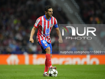 Koke Resurreccion central midfield of Atletico de Madrid and Spain during the UEFA Champions League 2024/25 League Phase MD1 match between A...