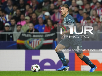 Willi Orban centre-back of RB Leipzig and Hungary during the UEFA Champions League 2024/25 League Phase MD1 match between Atletico de Madrid...