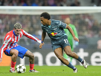 Lois Openda centre-forward of RB Leipzig and Belgium during the UEFA Champions League 2024/25 League Phase MD1 match between Atletico de Mad...