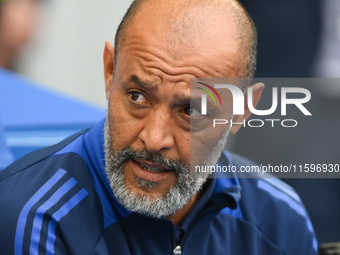 Nuno Espirito Santo, Nottingham Forest head coach, during the Premier League match between Brighton and Hove Albion and Nottingham Forest at...