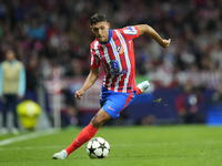 Nahuel Molina right-back of Atletico de Madrid and Argentina controls the ball during the UEFA Champions League 2024/25 League Phase MD1 mat...