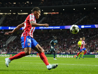 Nahuel Molina right-back of Atletico de Madrid and Argentina controls the ball during the UEFA Champions League 2024/25 League Phase MD1 mat...