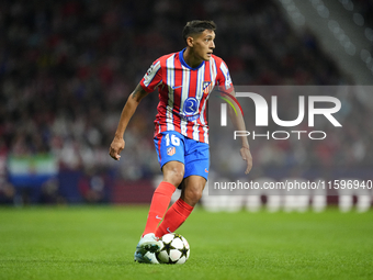 Nahuel Molina right-back of Atletico de Madrid and Argentina controls the ball during the UEFA Champions League 2024/25 League Phase MD1 mat...