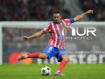 Koke Resurreccion central midfield of Atletico de Madrid and Spain during the UEFA Champions League 2024/25 League Phase MD1 match between A...