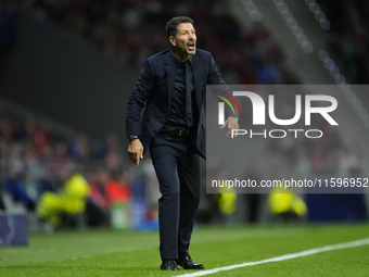 Diego Pablo Cholo Simeone head coach of Atletico de Madrid during the UEFA Champions League 2024/25 League Phase MD1 match between Atletico...