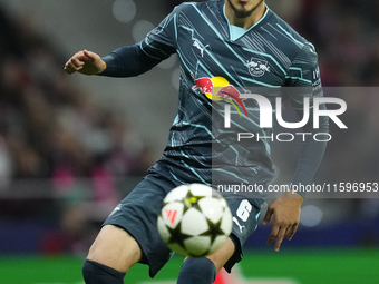 Eljif Elmas attacking midfield of RB Leipzig and North Macedonia during the UEFA Champions League 2024/25 League Phase MD1 match between Atl...