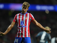 Marcos Llorente central midfield of Atletico de Madrid and Spain reacts during the UEFA Champions League 2024/25 League Phase MD1 match betw...