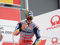 Marc Marquez participates in the Gran Premio Pramac dell'Emilia Romagna Grand Prix Race MotoGP on Sunday at Misano World Circuit Marco Simon...