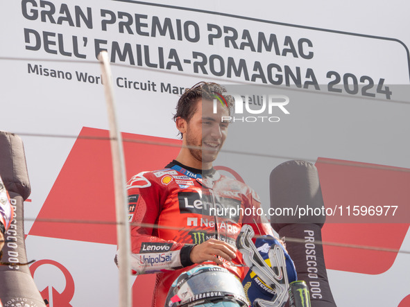 Enea Bastianini participates in the Gran Premio Pramac dell'Emilia Romagna Grand Prix Race MotoGP on Sunday, MotoGP of Emilia Romagna at Mis...