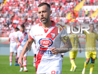 Salvatore Burrai of Mantova 1911 participates in the Italian Serie B soccer championship football match between Mantova Calcio 1911 and AS C...