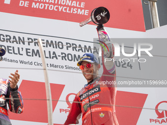 Enea Bastianini participates in the Gran Premio Pramac dell'Emilia Romagna Grand Prix Race MotoGP on Sunday, MotoGP of Emilia Romagna at Mis...