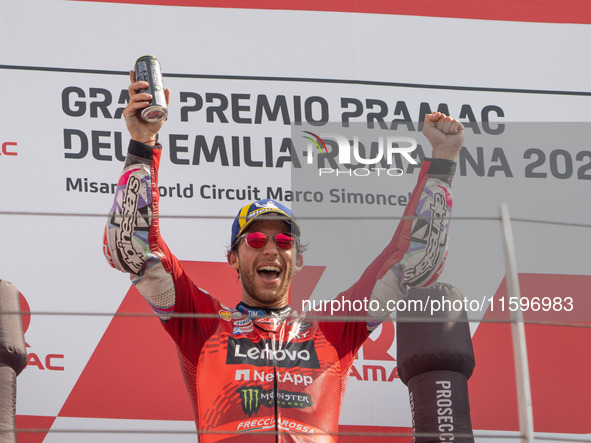 Enea Bastianini participates in the Gran Premio Pramac dell'Emilia Romagna Grand Prix Race MotoGP on Sunday, MotoGP of Emilia Romagna at Mis...