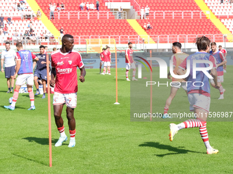 In Mantua, Italy, on September 22, 2024, during a warm-up before the Italian Serie B soccer championship match between Mantova Calcio 1911 a...