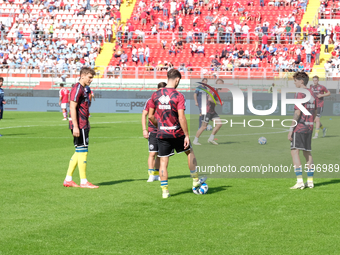 AS Cittadella 1973 warms up before the Italian Serie B soccer championship match between Mantova Calcio 1911 and AS Cittadella 1973 at Danil...