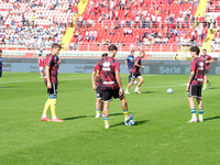 AS Cittadella 1973 warms up before the Italian Serie B soccer championship match between Mantova Calcio 1911 and AS Cittadella 1973 at Danil...