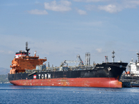 The US-flagged fuel tanker TORM THOR docks at the Motor Oil facilities in Agioi Theodoroi port near the city of Corinth, Greece, on Septembe...