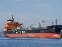 The US-flagged fuel tanker TORM THOR docks at the Motor Oil facilities in Agioi Theodoroi port near the city of Corinth, Greece, on Septembe...