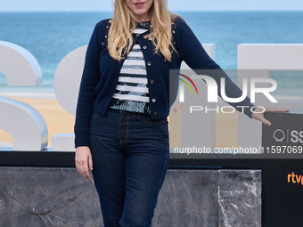 Pilar Palomero attends the photocall of the film ''Los Destellos'' during the 72nd San Sebastian International Film Festival in San Sebastia...