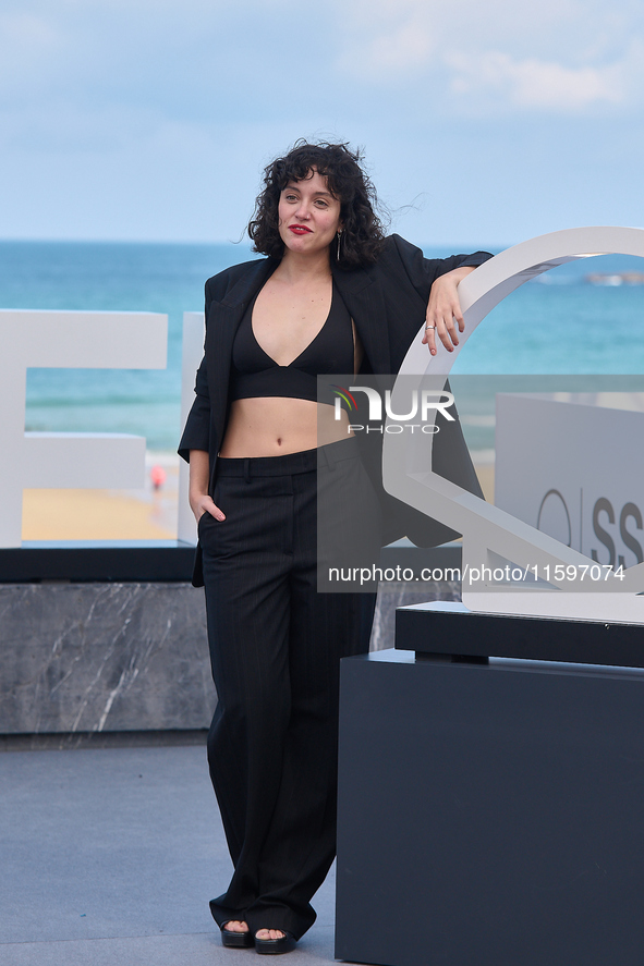 Marina Guerola attends the photocall of the film ''Los Destellos'' during the 72nd San Sebastian International Film Festival in San Sebastia...