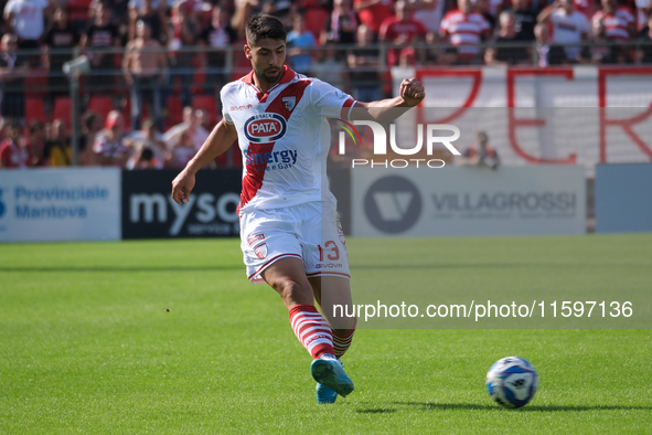 Fabrizio Brignani of Mantova 1911 carries the ball during the Italian Serie B soccer championship football match between Mantova Calcio 1911...