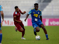 Thaylor Aldama of Gzira United closely follows Simon Zibo of Sliema Wanderers during the Malta 360 Sports Premier League soccer match betwee...