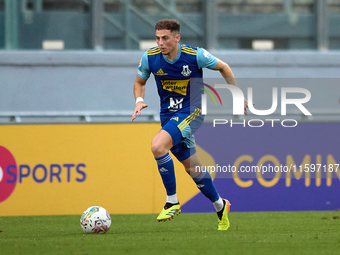 Adam Magri Overend of Sliema Wanderers is in action during the Malta 360 Sports Premier League soccer match between the two teams at the Nat...