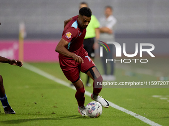 Thaylor Aldama of Gzira United is in action during the Malta 360 Sports Premier League soccer match between the two teams at the National St...