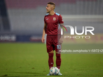 Thiago Espindola de Paula of Gzira United gestures during the Malta 360 Sports Premier League soccer match between the two teams at the Nati...