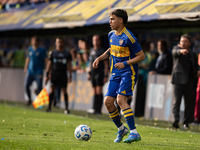 Exequiel Zeballos of Boca Juniors during an Argentine soccer league match at La Bombonera stadium in Buenos Aires, Argentina, on September 2...