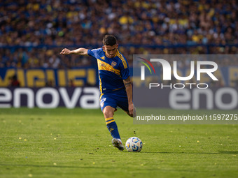 Lautaro Blanco of Boca Juniors during an Argentine soccer league match at La Bombonera stadium in Buenos Aires, Argentina, on September 21,...