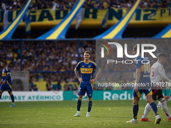 Kevin Zenon of Boca Juniors during an Argentine soccer league match at La Bombonera stadium in Buenos Aires, Argentina, on September 21, 202...