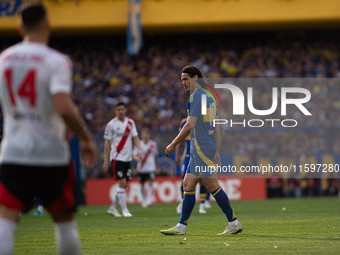 Edinson Cavani of Boca Juniors during an Argentine soccer league match at La Bombonera stadium in Buenos Aires, Argentina, on September 21,...