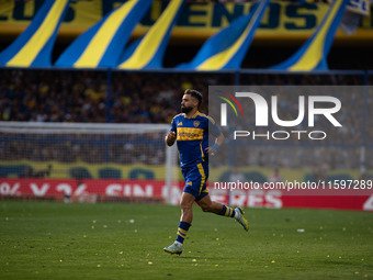 Milton Gimenez of Boca Juniors during an Argentine soccer league match at La Bombonera stadium in Buenos Aires, Argentina, on September 21,...