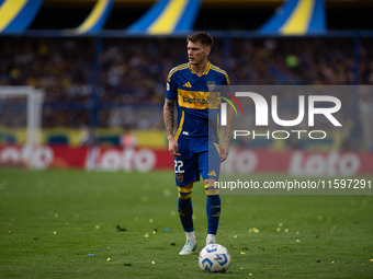 Kevin Zenon of Boca Juniors during an Argentine soccer league match at La Bombonera stadium in Buenos Aires, Argentina, on September 21, 202...